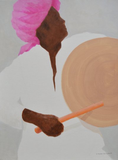 Trommler, rosa Turban von Lincoln Seligman