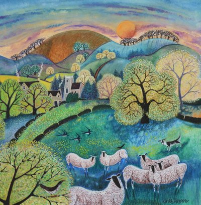 Weidende Schafe, 2021 von Lisa Graa Jensen