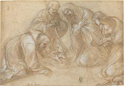 Die Geburt Christi mit den Heiligen Franziskus und Agnes von Lodovico Carracci