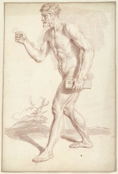 Männlicher Akt, gehend, nach links von Louis Fabritius Dubourg
