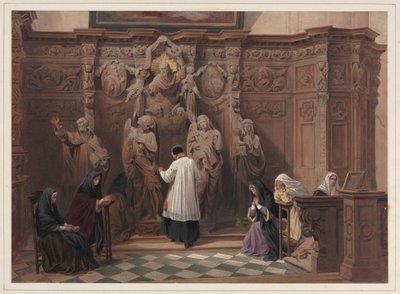 Beichtstuhl, Kirche St. Paul, Antwerpen von Louis Haghe