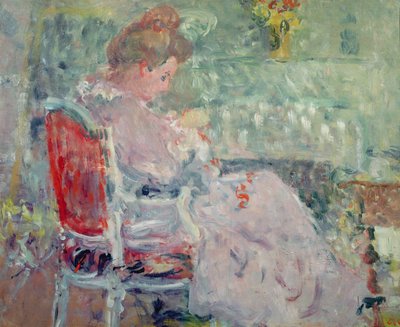 Frau beim Nähen von Louis Valtat
