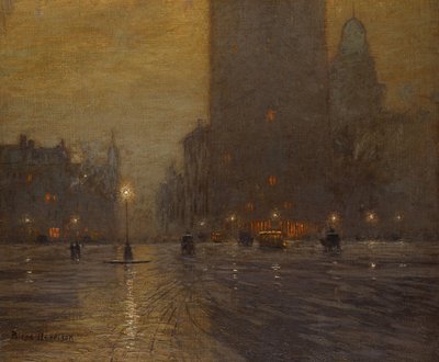 Madison Square, regnerische Nacht von Lowell Birge Harrison