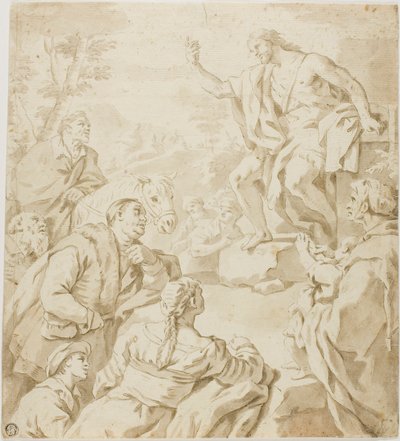 Johannes der Täufer predigt von Luca Giordano