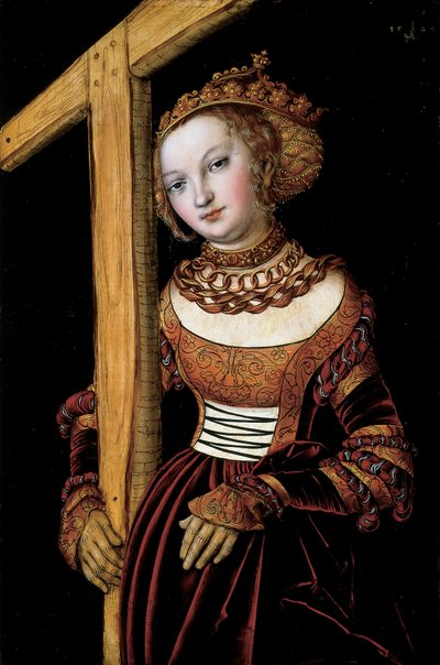 Heilige Helena mit dem Kreuz von Lucas Cranach the Elder