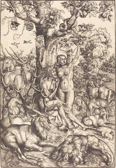 Adam und Eva im Paradies von Lucas Cranach the Elder
