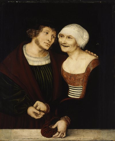 Junger Mann und alte Frau von Lucas Cranach the Elder