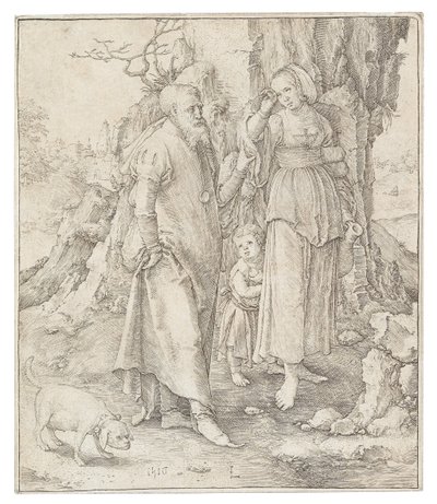 Die Verstoßung der Hagar von Lucas Leyden van