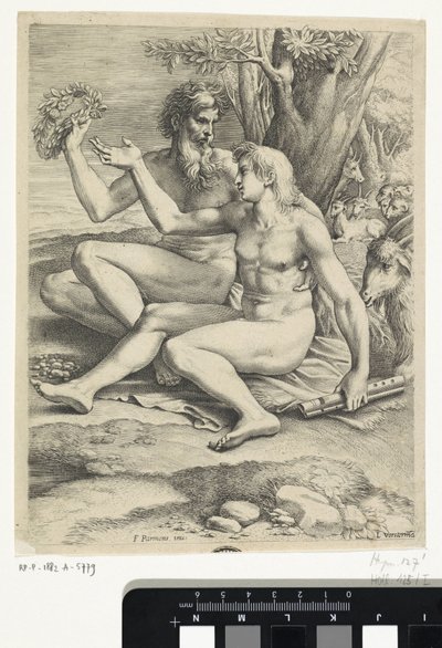 Junger und alter Ziegenhirte von Lucas Vorsterman (I)
