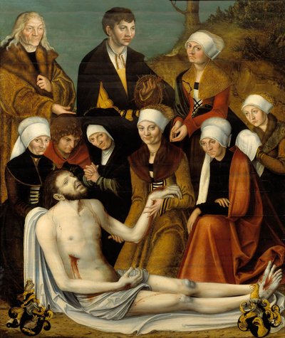Die Beweinung, ca. 1520-50 von Lucas studio of Cranach