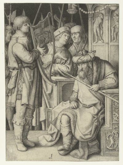 David spielt Harfe für Saul von Lucas van Leyden