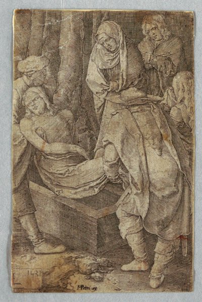 Die Grablegung, aus Die Passion von Lucas van Leyden