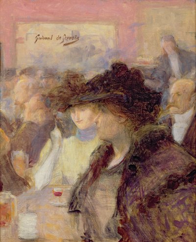 Im Café von Lucien Guirand de Scevola