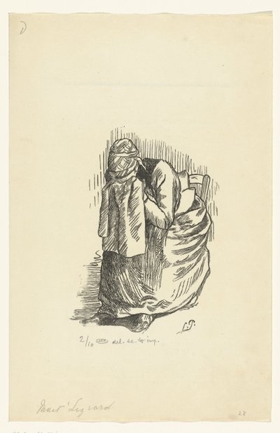 Weinende Frau von Lucien Pissarro