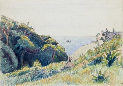 Das Haus des Küstenwächters, Ecclesbourne, 1918 von Lucien Pissarro