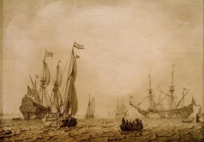 Schiffe auf der Reede von Vlissingen (?) von Ludolf Backhuysen