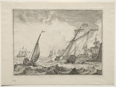 Schiffe in einem Sturm, 1701 von Ludolf Backhuysen