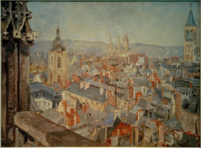Blick über die Dächer von Rouen von Ludovic Piette