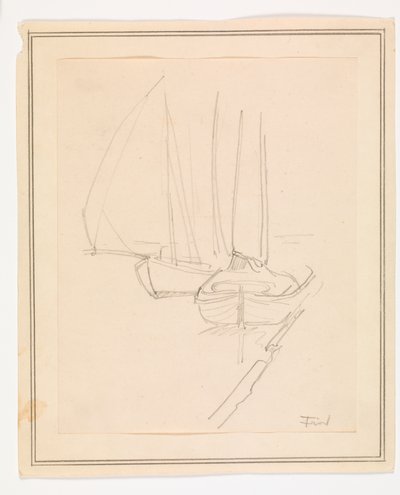 Segelboote an einem Kai von Ludvig Find