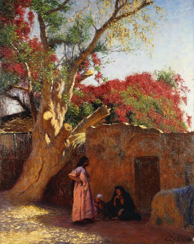 Eine arabische Familie außerhalb eines Dorfes von Ludwig Deutsch