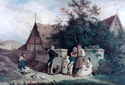 Der Dorffiedler, 1845 von Ludwig Richter