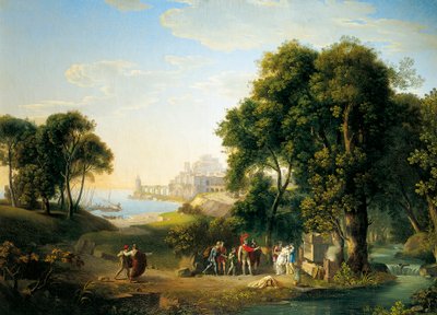 Aeneas trifft Andromache in Butrinto von Luigi Basiletti