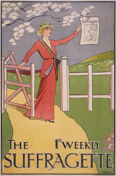 Plakat für die Zeitung The Suffragette von M Bartels