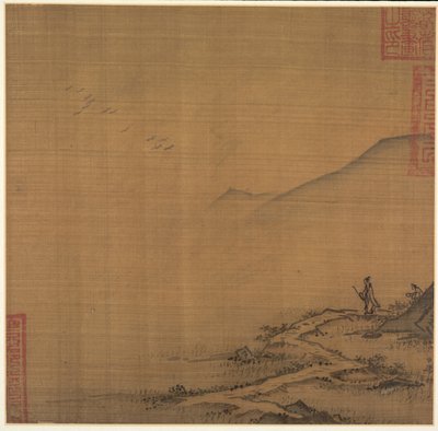 Landschaft mit fliegenden Gänsen von Ma Lin