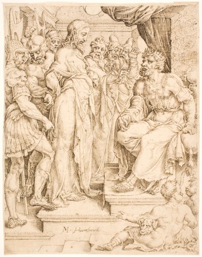 Christus vor Herodes von Maarten van Heemskerck