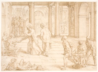 Petrus heilt einen Gelähmten von Maarten van Heemskerck