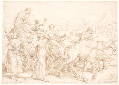 Triumphwagen. Inopia (Mangel) von Maarten van Heemskerck