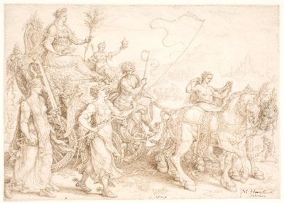 Triumphwagen. Pax (Frieden) von Maarten van Heemskerck