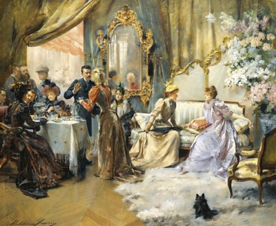 Le Gouter Au Salon Du Peintre von Madeleine Lemaire