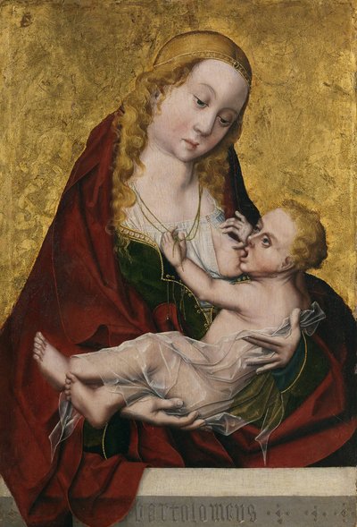 Die Jungfrau, die das Kind stillt, ca. 1490 von Maestro Bartolomé