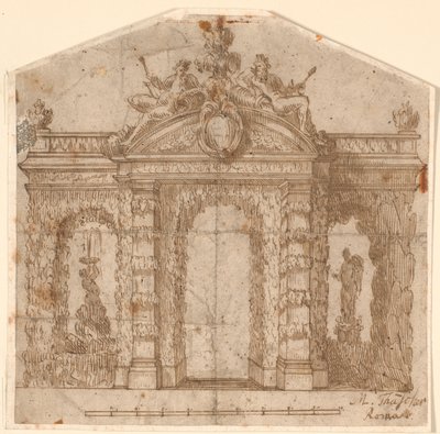 Architektonische Gartendekoration mit Springbrunnen von Marcus Tuscher