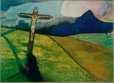 Kreuz in Landschaft von Marianne von Werefkin