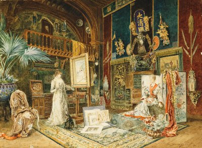 Das Atelier von Sarah Bernhardt, 1885 von Marie Desire Bourgoin