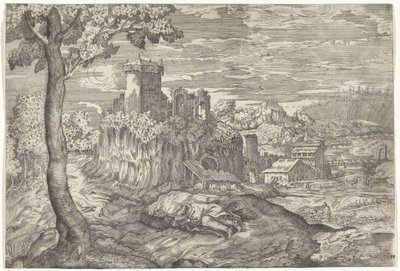 Landschaft mit Burgruine von Mario Cartaro