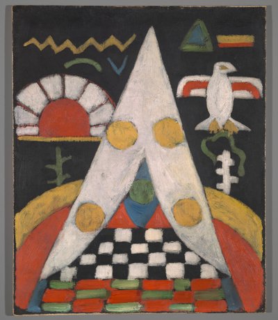 Eine abstrakte Anordnung amerikanischer Indianersymbole von Marsden Hartley