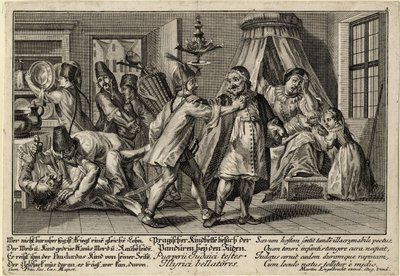 Die Panduren besuchen die Juden, ca. 1756 von Martin Engelbrecht
