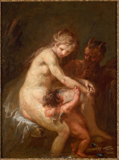 Nymphe und Faun mit Amor von Martin Johann Schmidt