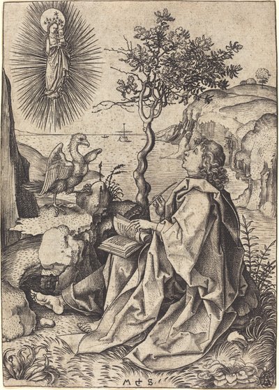 Heiliger Johannes auf Patmos von Martin Schongauer