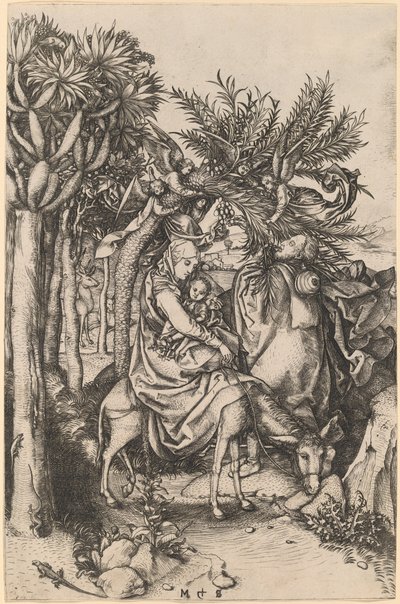 Die Flucht nach Ägypten von Martin Schongauer