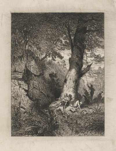Ruhende Krieger unter einem Baum von Martinus Antonius Kuytenbrouwer jr.