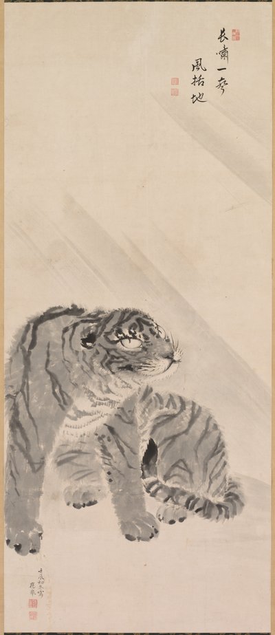 Tiger im Wind und Regen von Maruyama Okyo
