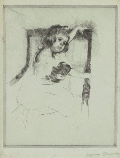 Kniend in einem Sessel von Mary Cassatt