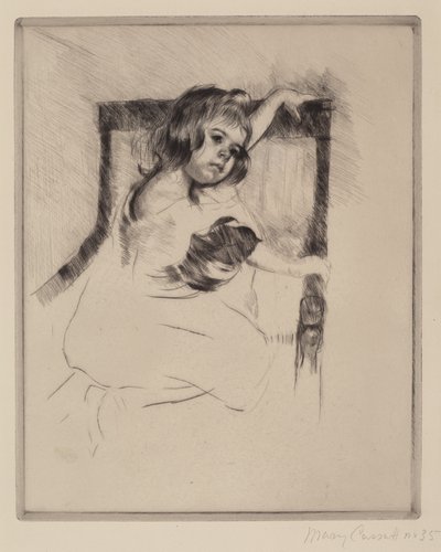 Kniend in einem Sessel, ca. 1903 von Mary Cassatt