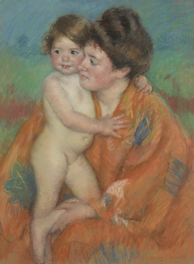 Frau mit Baby von Mary Cassatt
