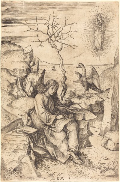 Heiliger Johannes auf Patmos von Master BM