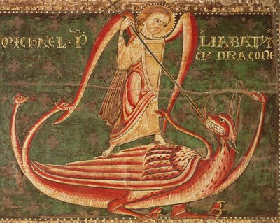 Sankt Michael kämpft gegen den Drachen von Master of Llussà